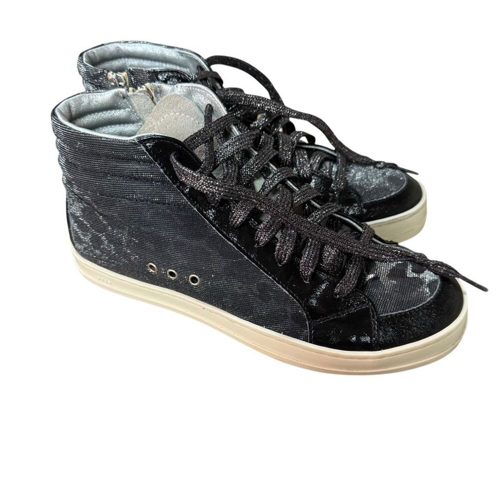 P448 Black and Silver Women's Sneakers